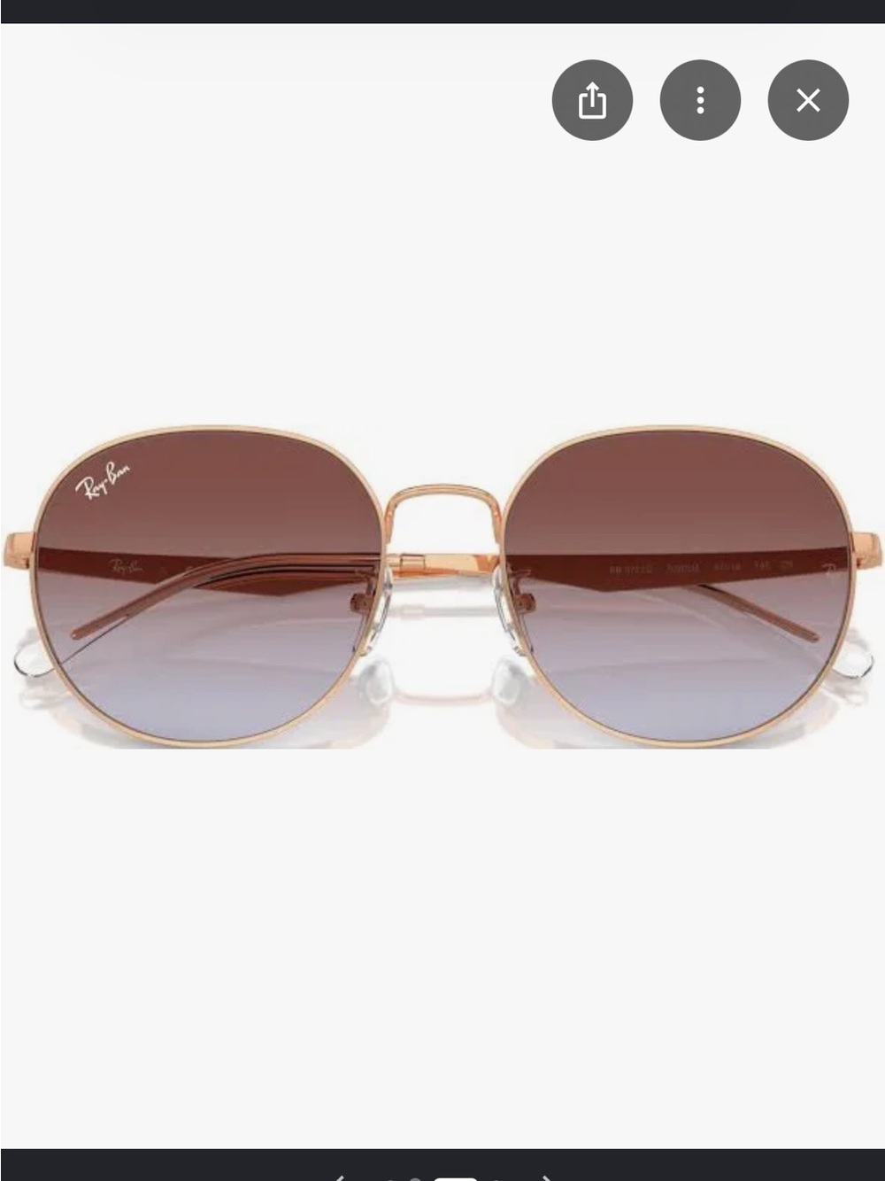 Ray-Ban Gold Frame Sunglasses with Brown Gradient Lenses